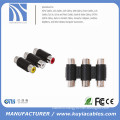 3RCA Adapter 3 Way Female to Female F to F RCA AV Coupler Cable Adapter